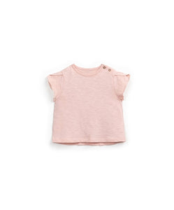 Play Up - Infant Girl Pink Tee with Shoulder Snaps