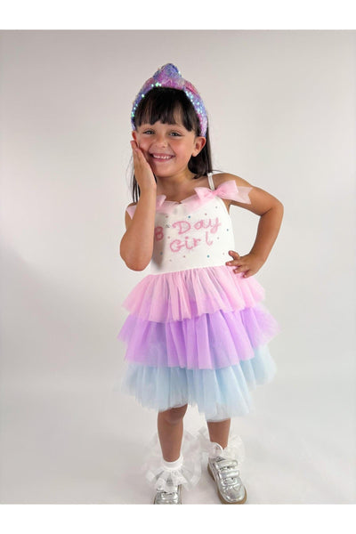 "B'Day Girl" Spaghetti Strap Tulle Dress