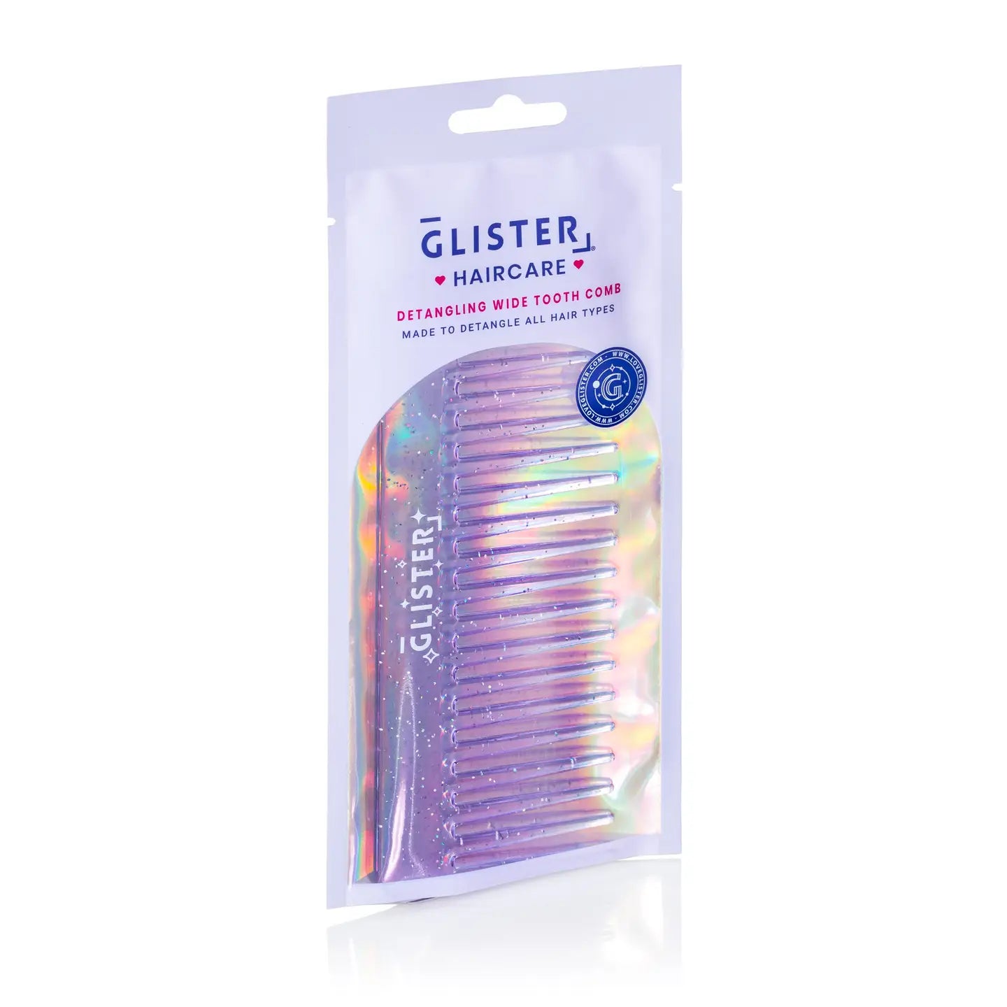 Glister - "Sparkle" Wide Tooth Detangling Comb - Purple