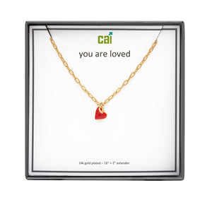 Cool & Interesting - Gold Heart + Lips You Are Loved Necklace