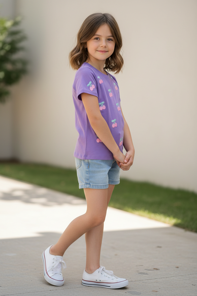 Tweenstyle by Stoopher - Cherries Patch Tee - Lavender