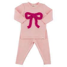Oh Baby - Ruffle Bow Baby Long Sleeve 2 Piece Set
