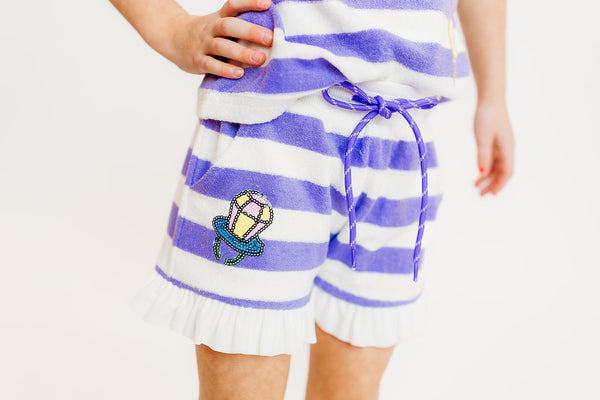 Purple Stripe Candy Terry Set