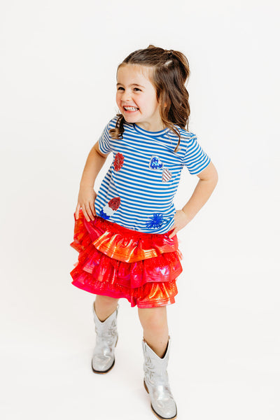 Stripe Patchwork Terry Top