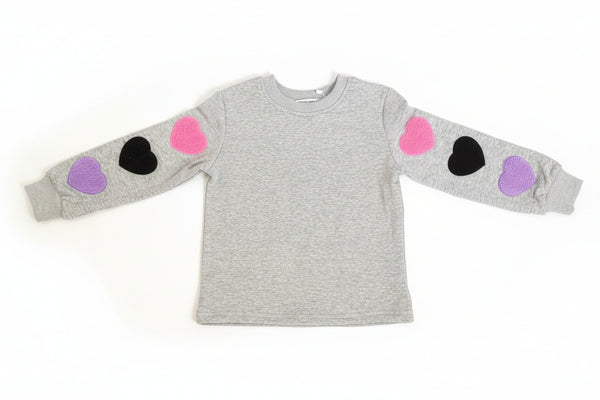 Rock Candy - Heather Grey Heart Sweatshirt