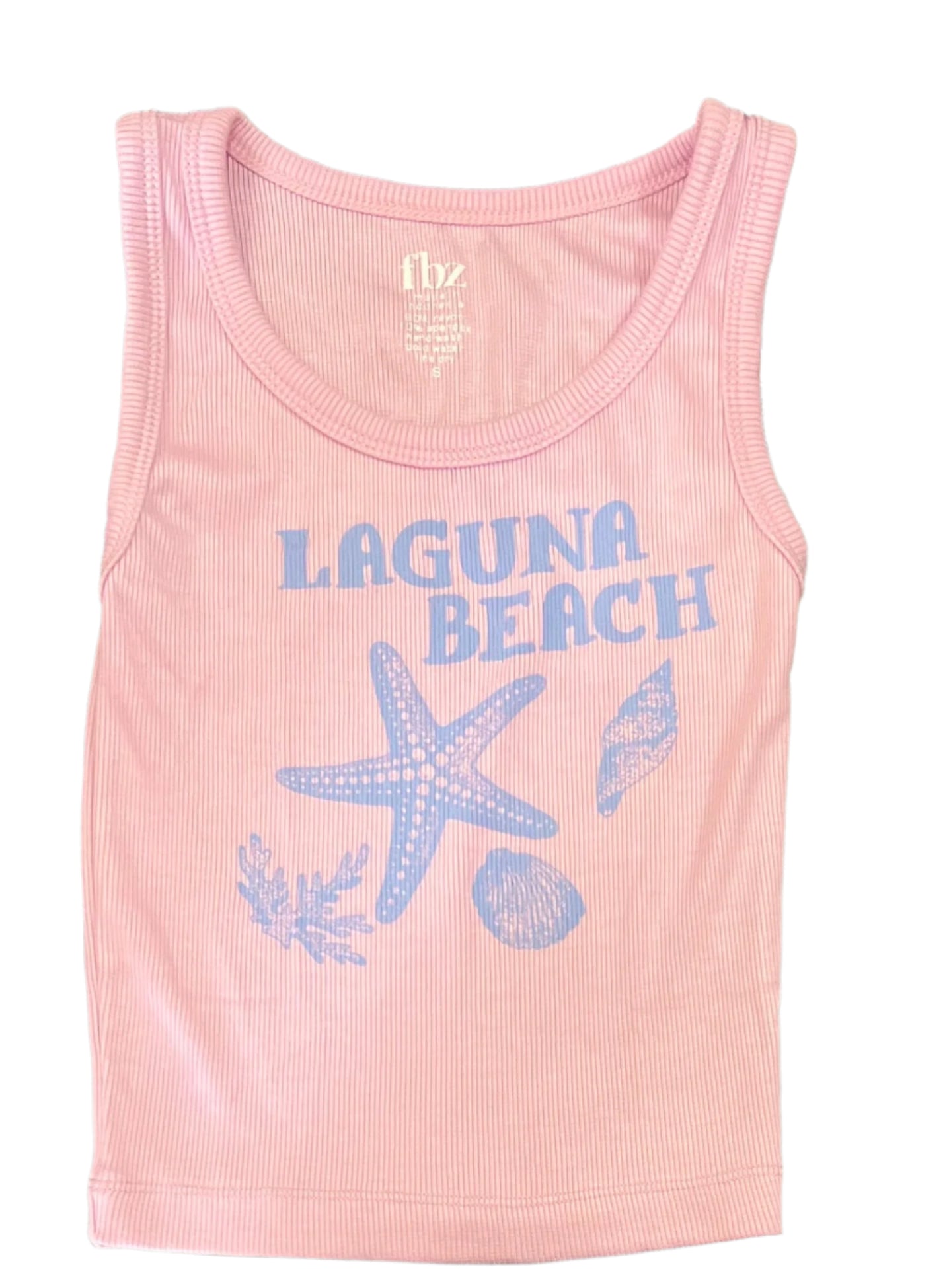 Flowers by Zoe - Pink Pastel Laguna Beach Ribbed Tank