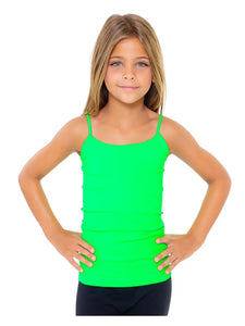 Malibu Sugar - Girls (7-10) Full Camisole - Neon Green