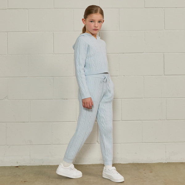 Parfum de Fit - Blue Frost Cable Knit Joggers