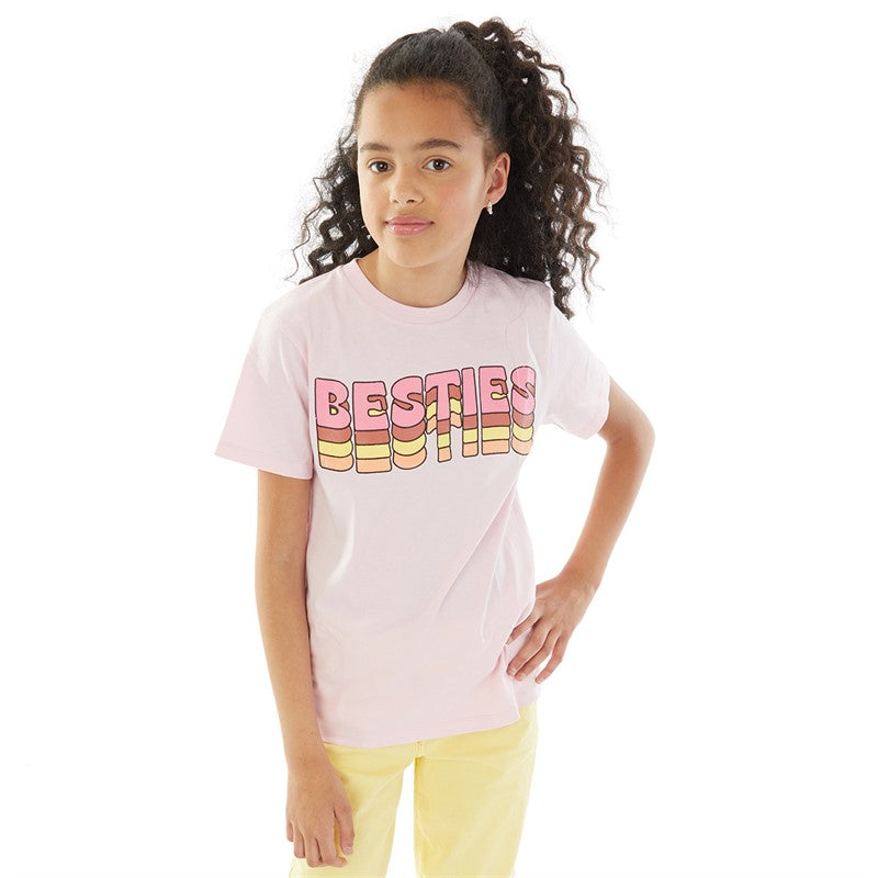 Suburban Riot - Girls Besties Cotton Pink T-Shirt