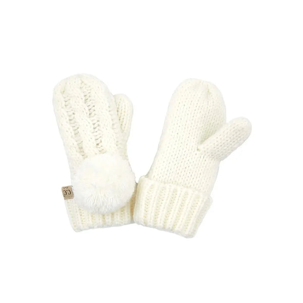 C.C Kids Pom Kids Glove with Fuzzy Lining