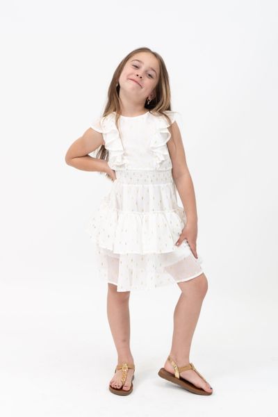Tweenstyle by Stoopher - Gold/Cream Smocked Dress