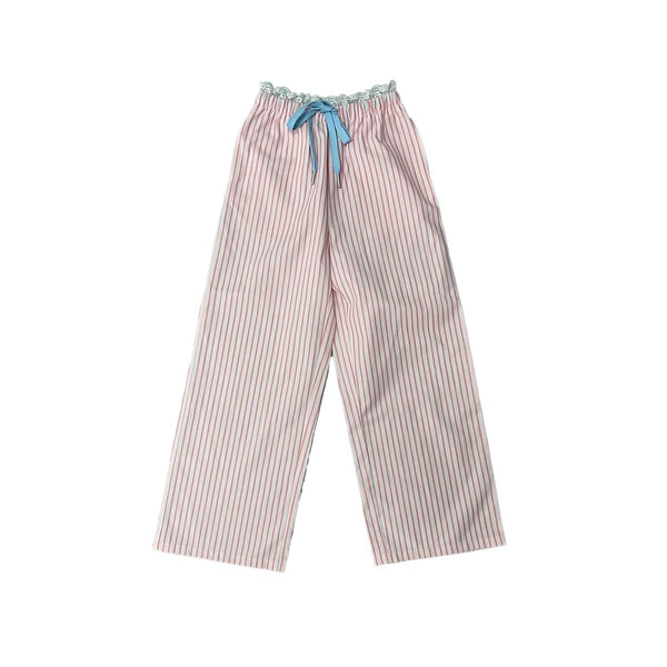 Tweenstyle by Stoopher - PINK PINSTRIPE LOUNGE PANT WITH LACE TRIM