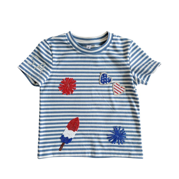 Stripe Patchwork Terry Top