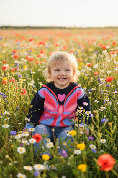 Billieblush - Heart Print Straight Fit Jeans
