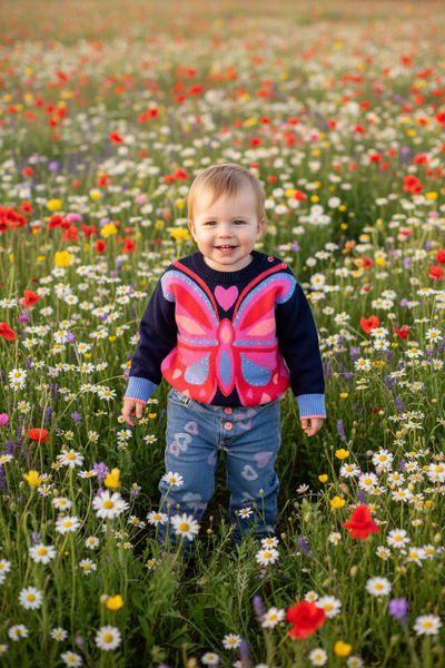 Billieblush - Heart Print Straight Fit Jeans