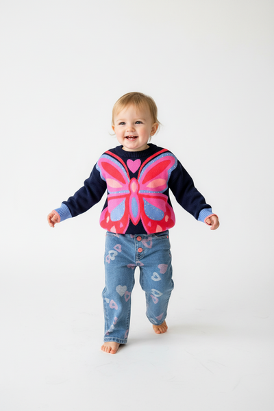 Billieblush - Heart Print Straight Fit Jeans