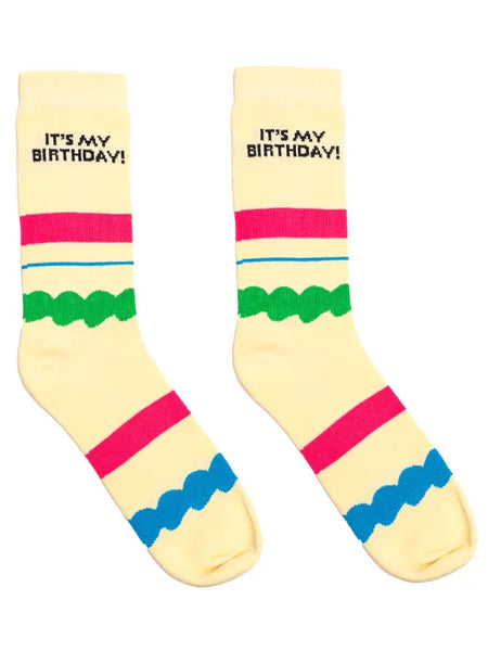 Living Royal - Crew Socks - Cake - "It's My Birthday" - Cream