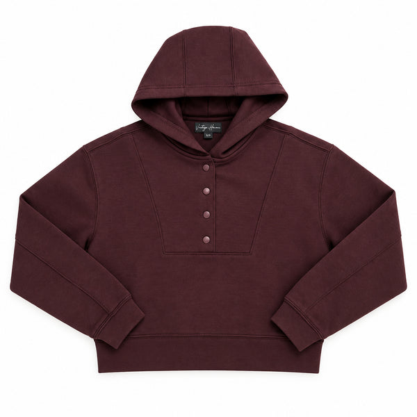 Vintage Havana -Bordeaux Luxe Cloud Snap Hoodie