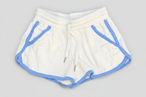 Flowers by Zoe - White Shorts with Blue Trim