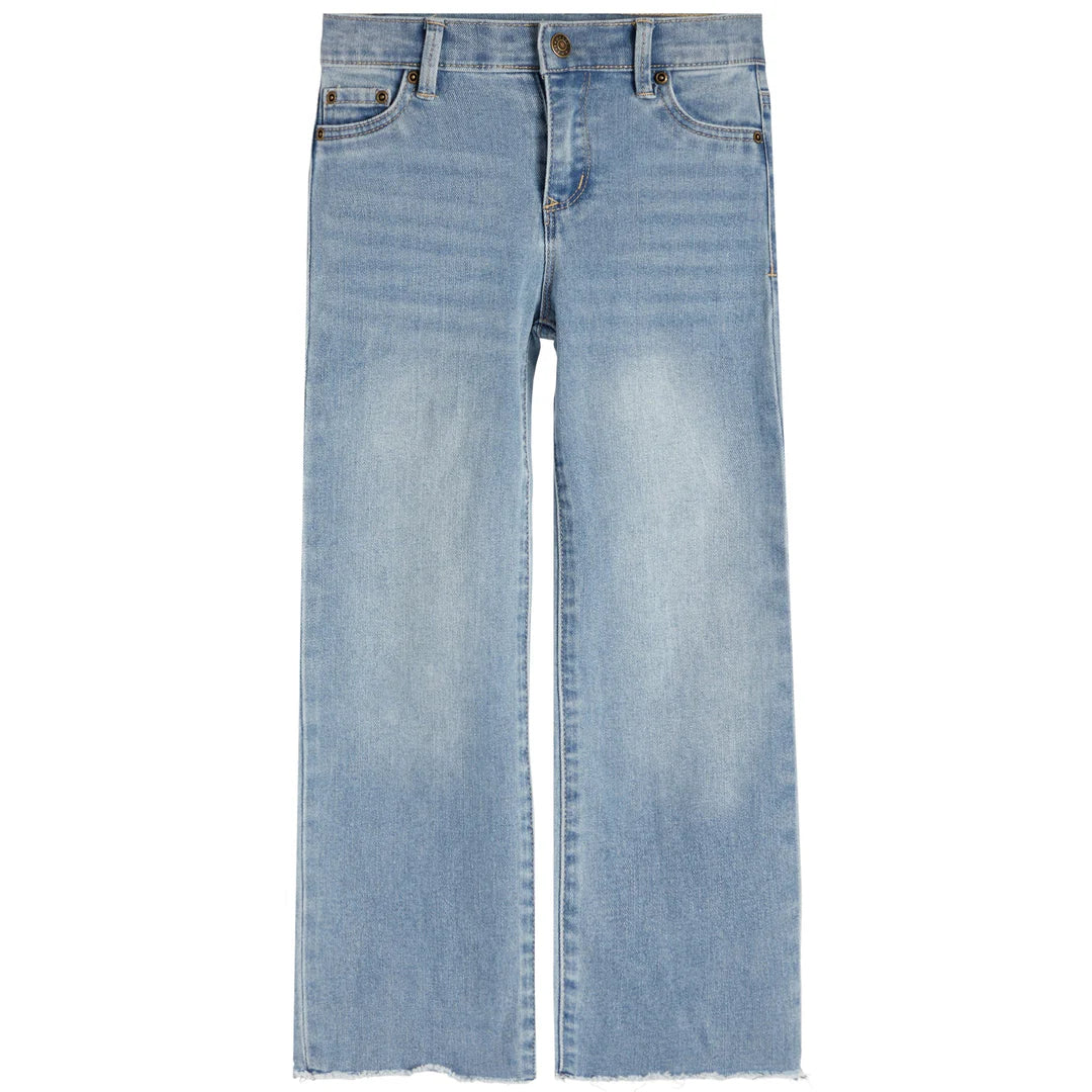 Tractr - FRAY HEM WIDE STRAIGHT LEG JEAN