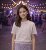 Tweenstyle by Stoopher - Short Sleeve Eyelash Sweater - Light Pink
