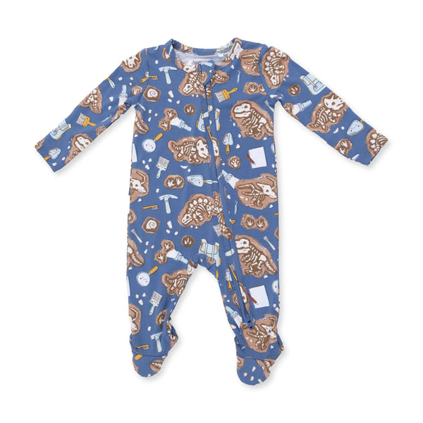 Angel Dear - Glow in the Dark Dino Dig  2 Way Zipper Footie