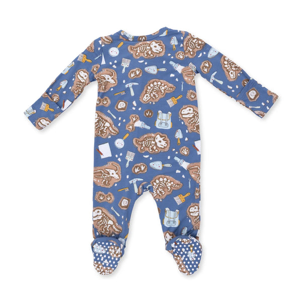 Angel Dear - Glow in the Dark Dino Dig  2 Way Zipper Footie