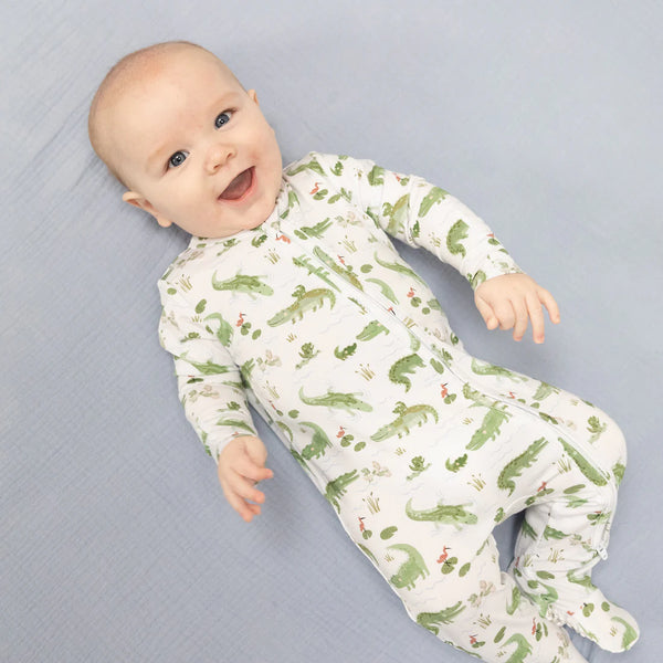 Angel Dear - Crayon Alligators 2 Way Zipper Footie
