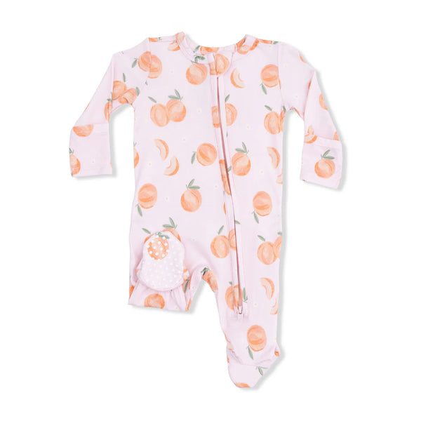 Angel Dear -Sweet Peach 2 Way Ruffle Back Zipper Footie