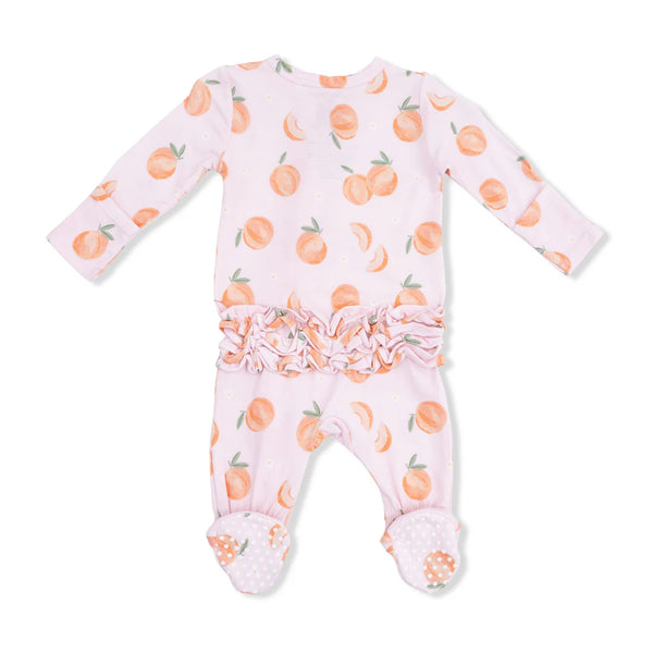 Angel Dear -Sweet Peach 2 Way Ruffle Back Zipper Footie