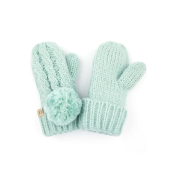 C.C Kids Pom Kids Glove with Fuzzy Lining