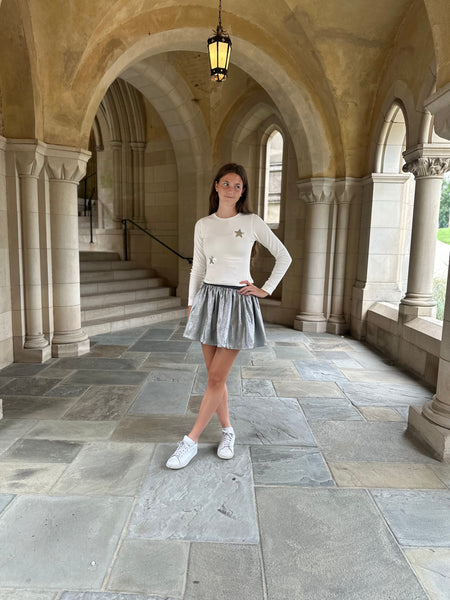 AA Silver Gathered Skirt