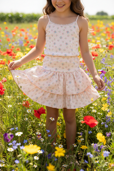 Flowers by Zoe - Ribbed Floral Tiered Skirt