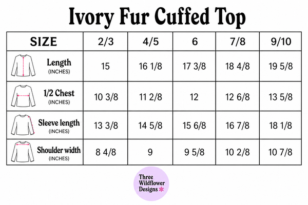 Ivory Faux Fur Cuff Long Sleeve Top (PREORDER)