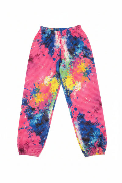 Dori Creations - Multi Tie Dye Ribbed Sweatpants