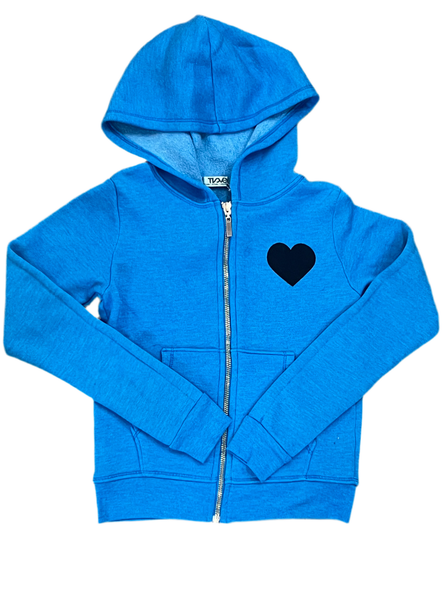 T2Love - Hooded Zip Sweatshirt with Black Heart Detail