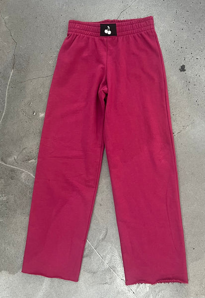 Prince Peter - Wide Leg Pant With Cherry Patch- Red Plum