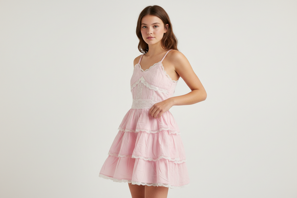 Flowers by Zoe - Pink Lace Trimmed Dress
