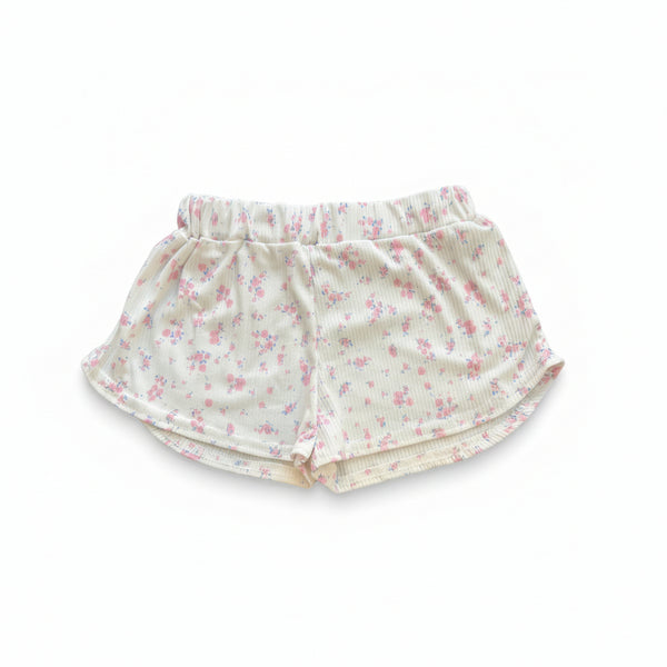 Dori Creations - Pink/Blue Floral Pointelle Shorts