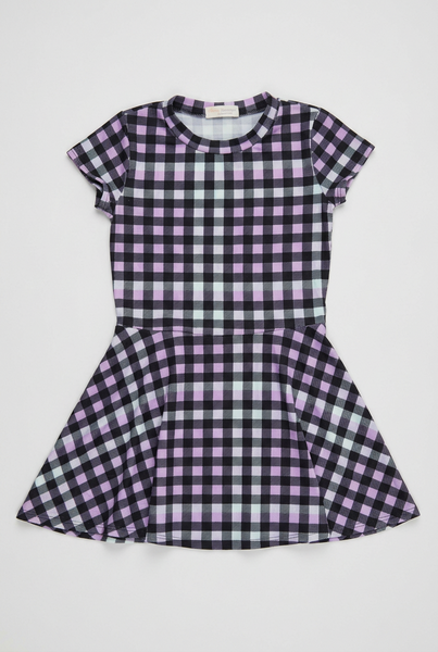 Tweenstyle by Stoopher - Lilac Gingham Skater Dress