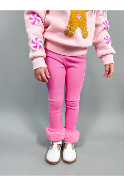 Pink Fur Cuffed Leggings (PREORDER)