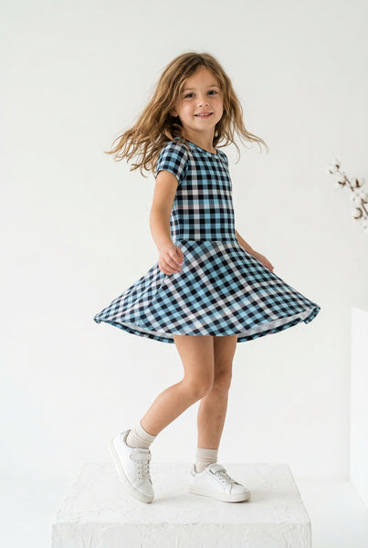 Tweenstyle by Stoopher - Blue Gingham Skater Dress