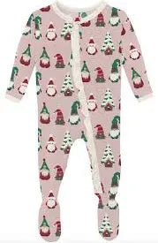 Kickee Pants - Baby Rose Gnomes Footie