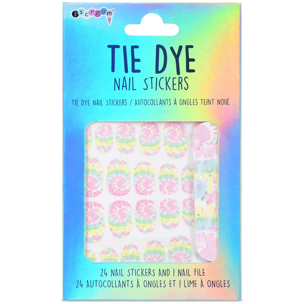 Iscream - Tie Dye Nail Stickers and Nail File Set