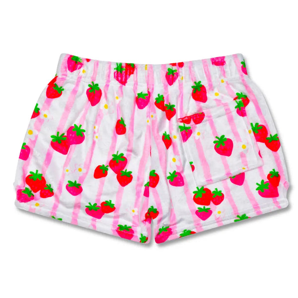 Iscream -Strawberry Stripes Plush Shorts