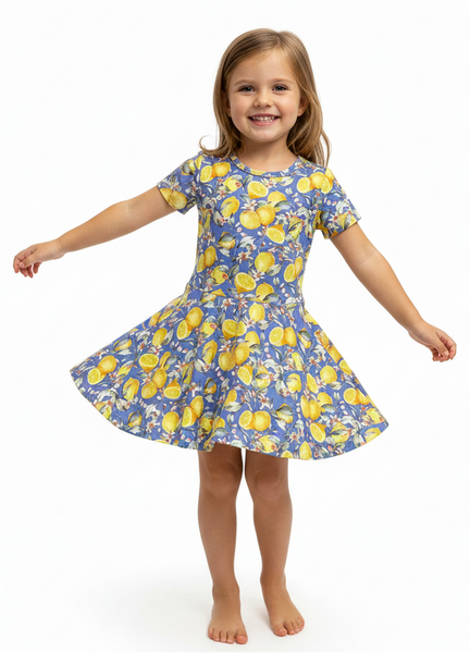Dori Creations - Lemon Short Sleeve Skater Dress
