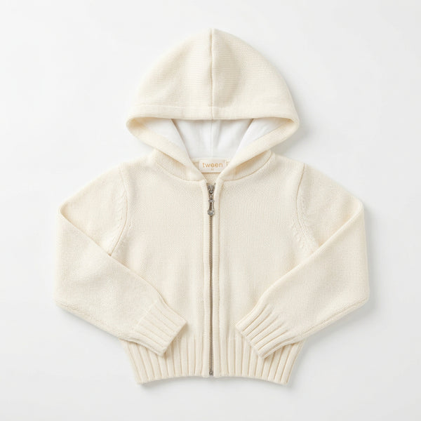 Tweenstyle - Ivory Zip Hoodie Sweater