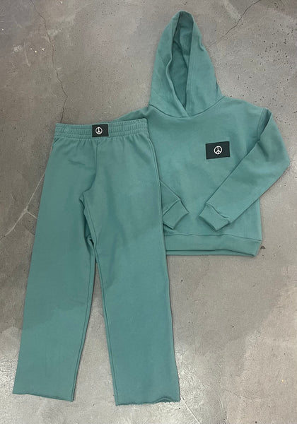 Prince Peter - Wide Leg Pant With Peace Patch - Aventurine