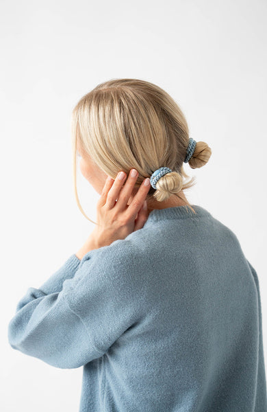 France Luxe - Grab & Go Ponytail Holders Cloud Blue- Set of Eight