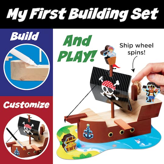 Faber-Castell - Creativity for Kids® Buildeez!™ The Sea Skull Pirate Ship Wooden Model Set